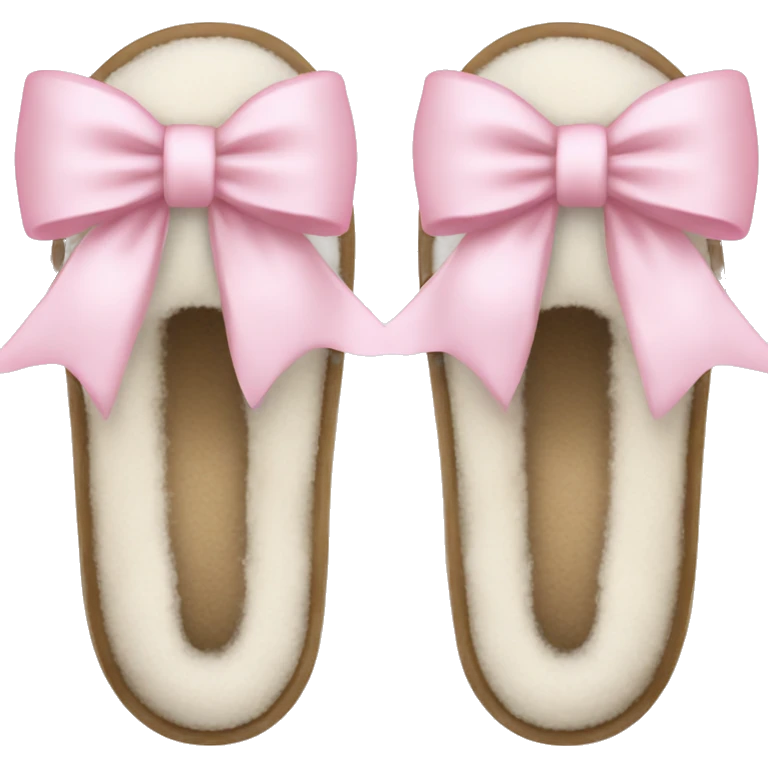 White Ugg slippers light pink bows  emoji