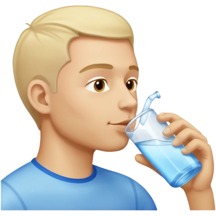 light man in profile drinking water emoji