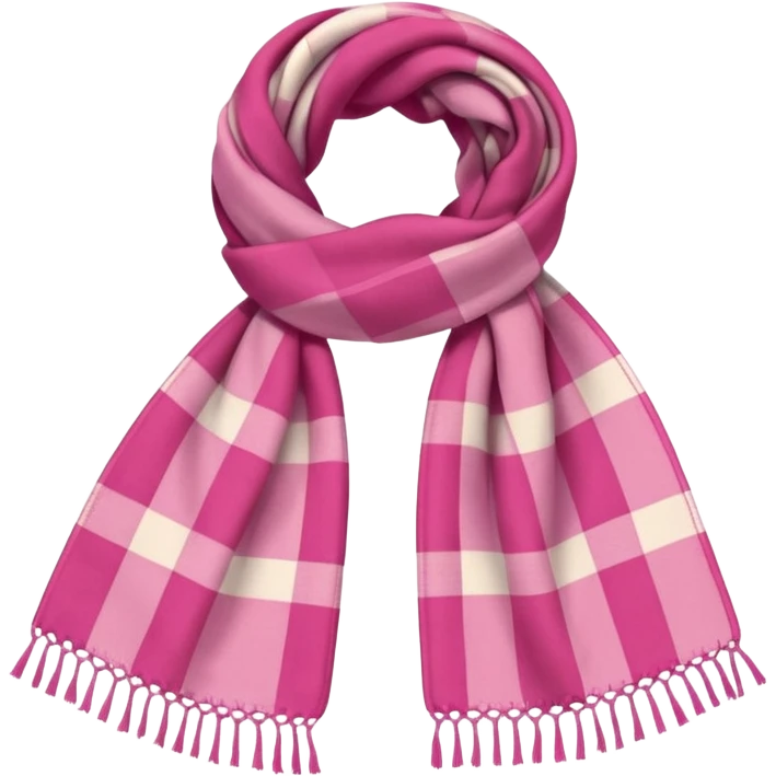 Scarf: pink plaid pattern
 emoji