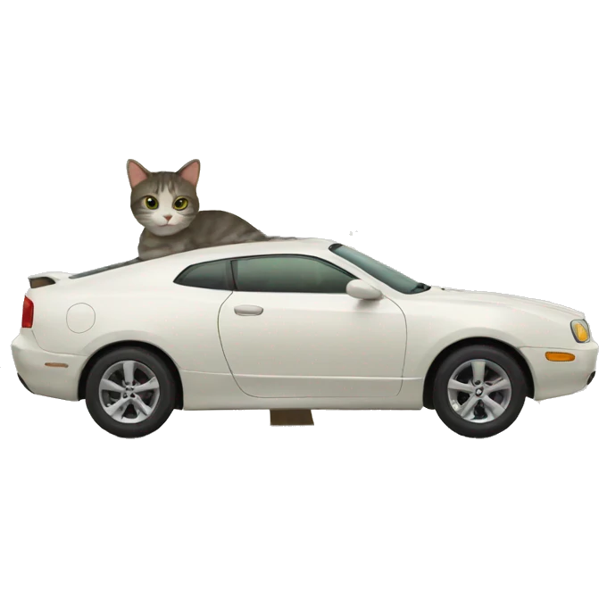 cat and car and tree emoji