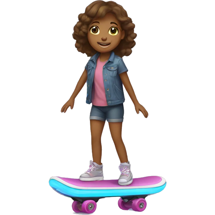 A little girl on a hover board emoji
