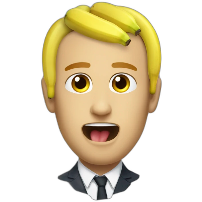 Macron mange une banane  emoji