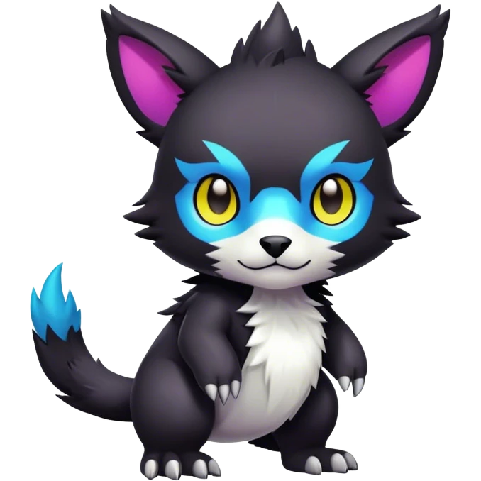 Cute cool colorful dark Digimon-animal-hybrid full body emoji