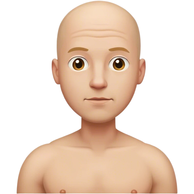 bald white man body, waist above emoji