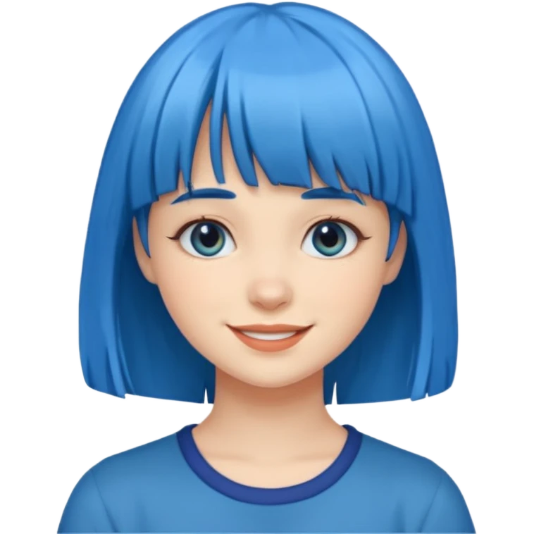girl with bangs and blue hair emoji