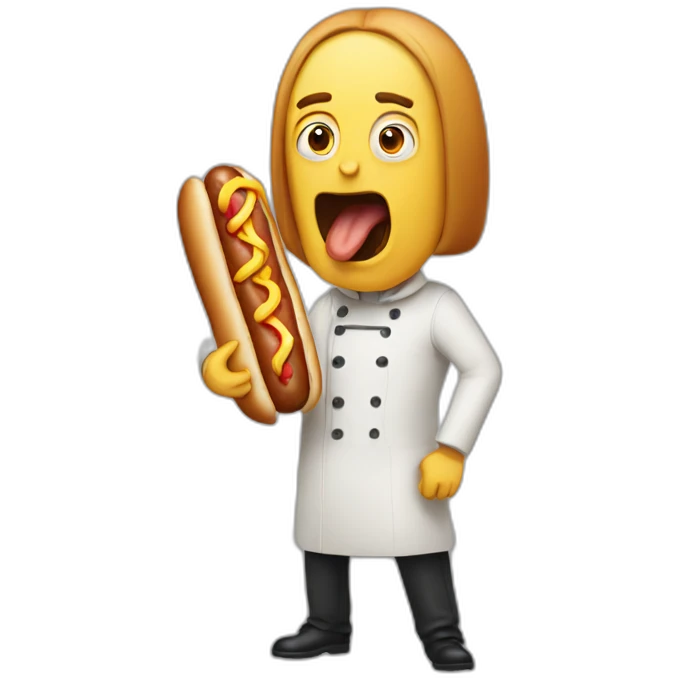 Mad person holding a hot dog emoji