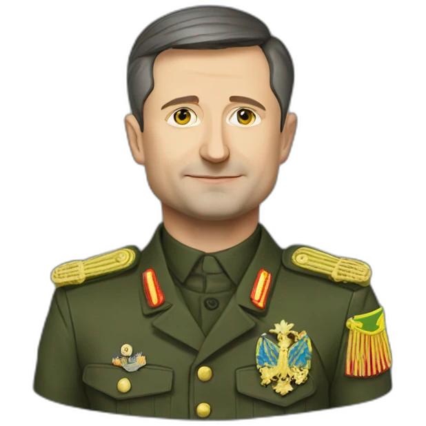 President of Ukraine Zelensky in military clothes emoji