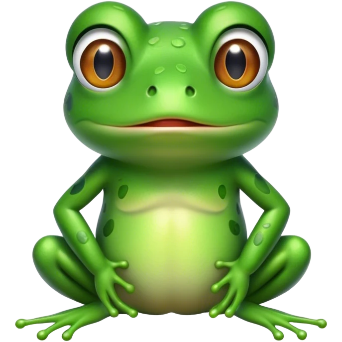 Cute frog shrugging shoulders looking confused. emoji