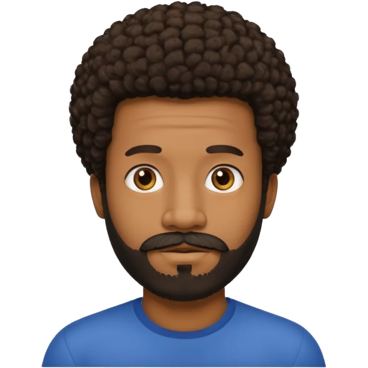 black man with beard, mustache, and short afro emoji