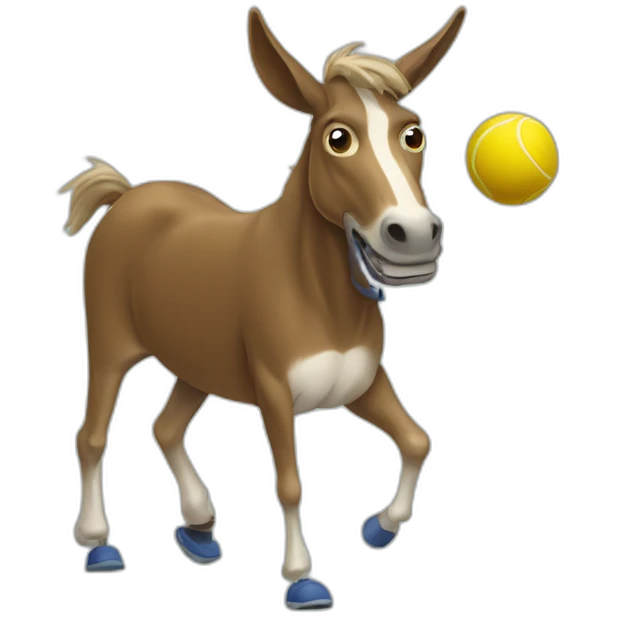 Mule playing pickleball emoji