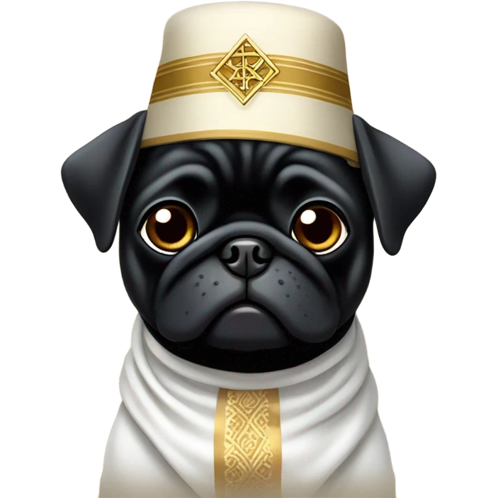 Black pug dress Jewish  emoji
