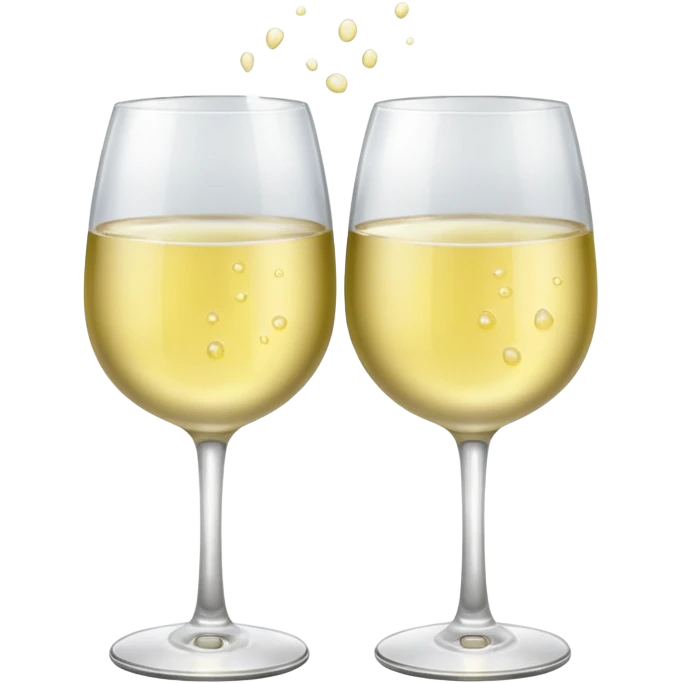 A picture of two glasses of white wine cheering emoji