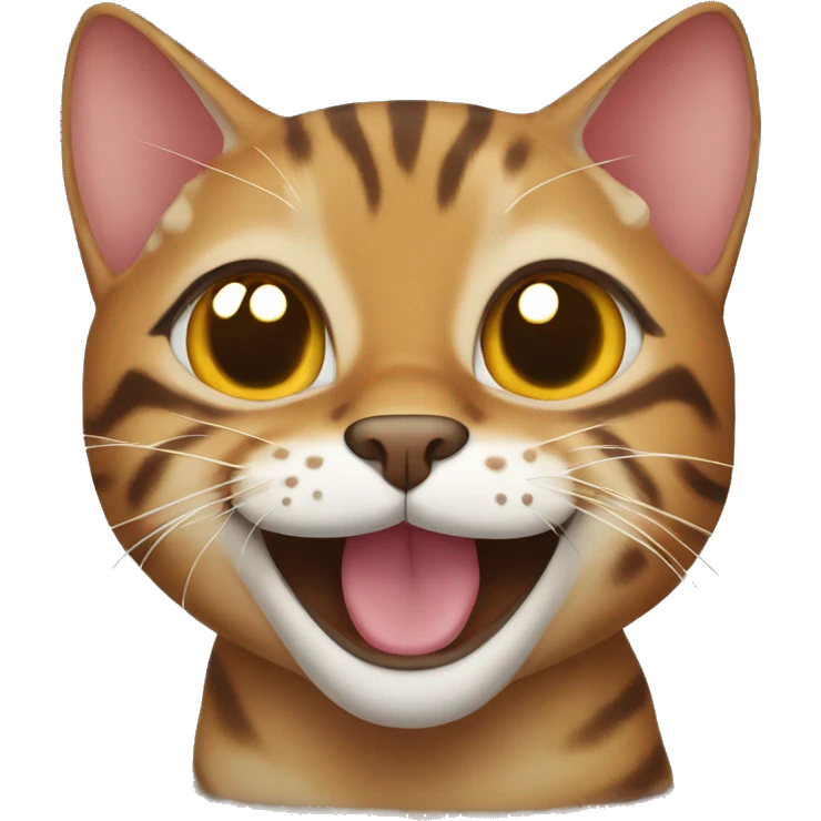 Bengal cat smiles  emoji