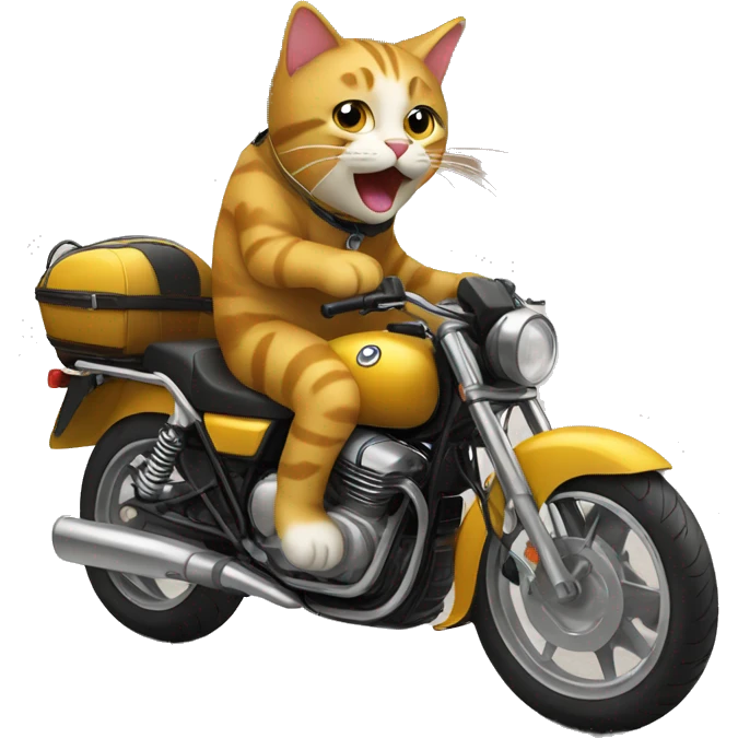 Cat sur une moto  emoji