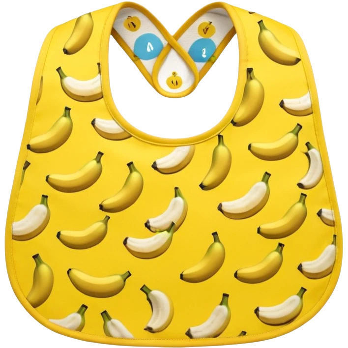 Yellow bib with banana pattern emoji