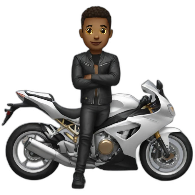 Myself with a cool motorbike emoji