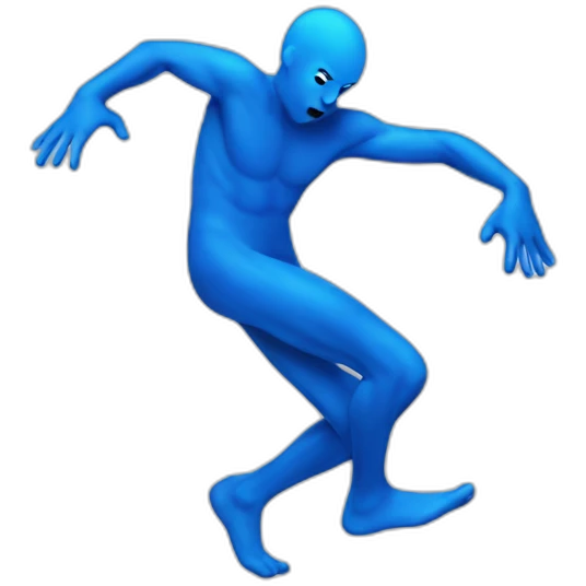 blue man leapfrog emoji