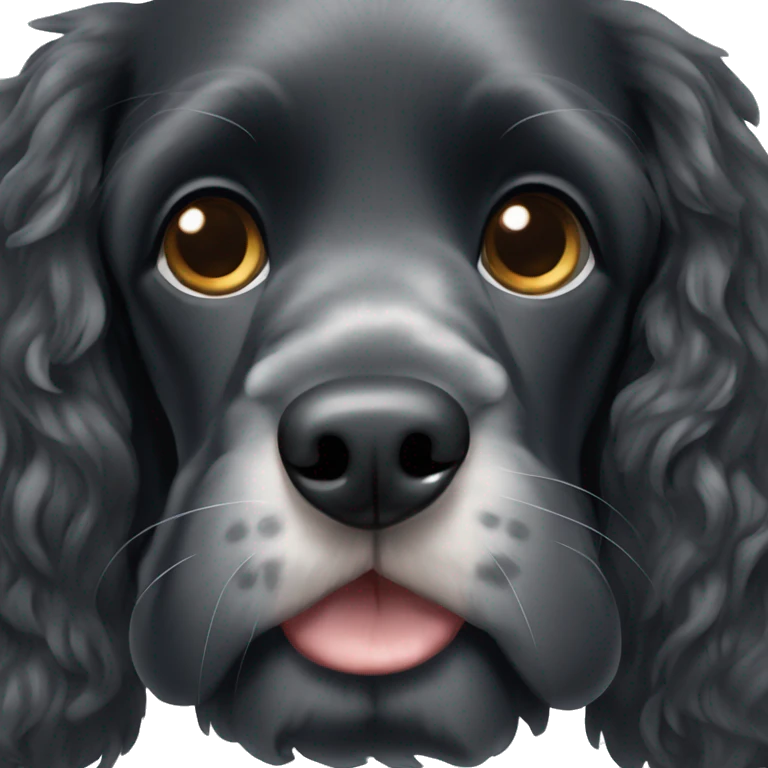 black cocker spaniel small amounts of gray on face emoji