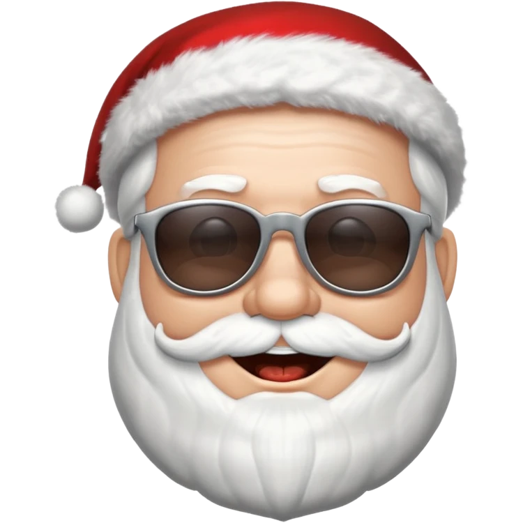 santa klaus with sunglasses with big smile emoji