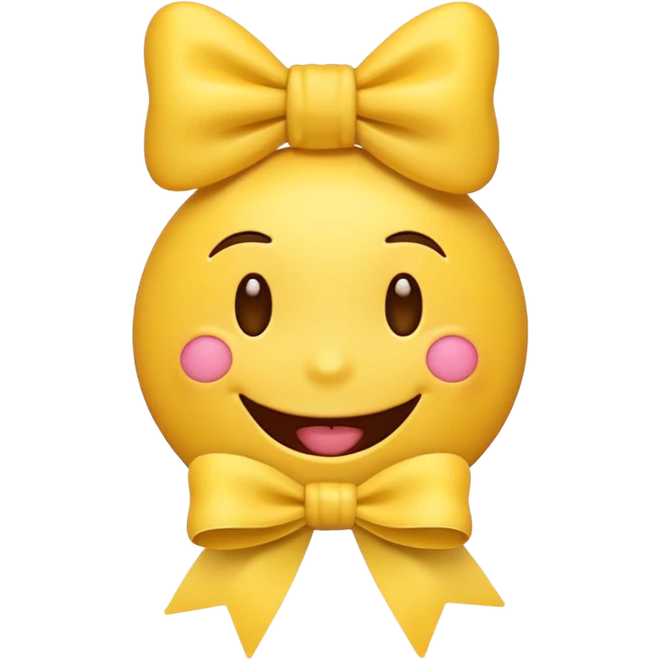 Laughing emoji with bows emoji
