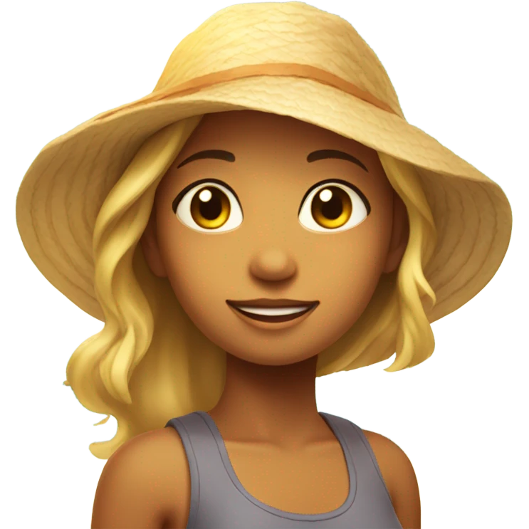 girl in the sun on the beach emoji