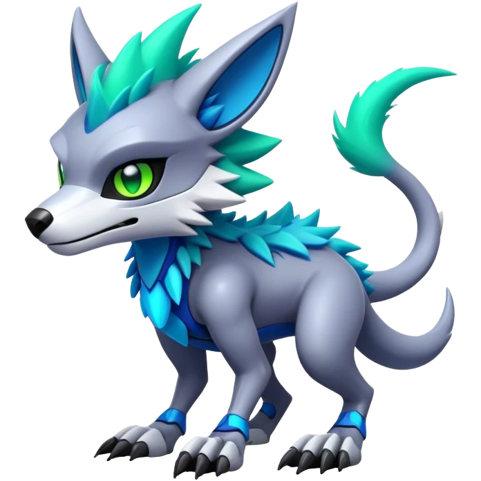 Epic Edgy Cute Colorful Modern Vernid-Protogen-Sergal-creature-animal full body emoji