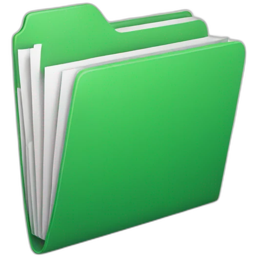 green folder with documents emoji