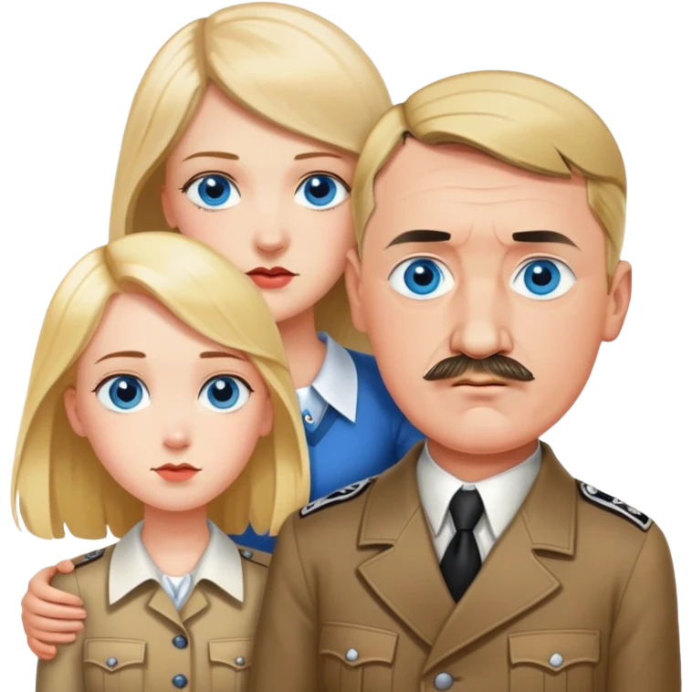 Hitler falling in love with girl with shoulder length blond hair and blue eyes  emoji