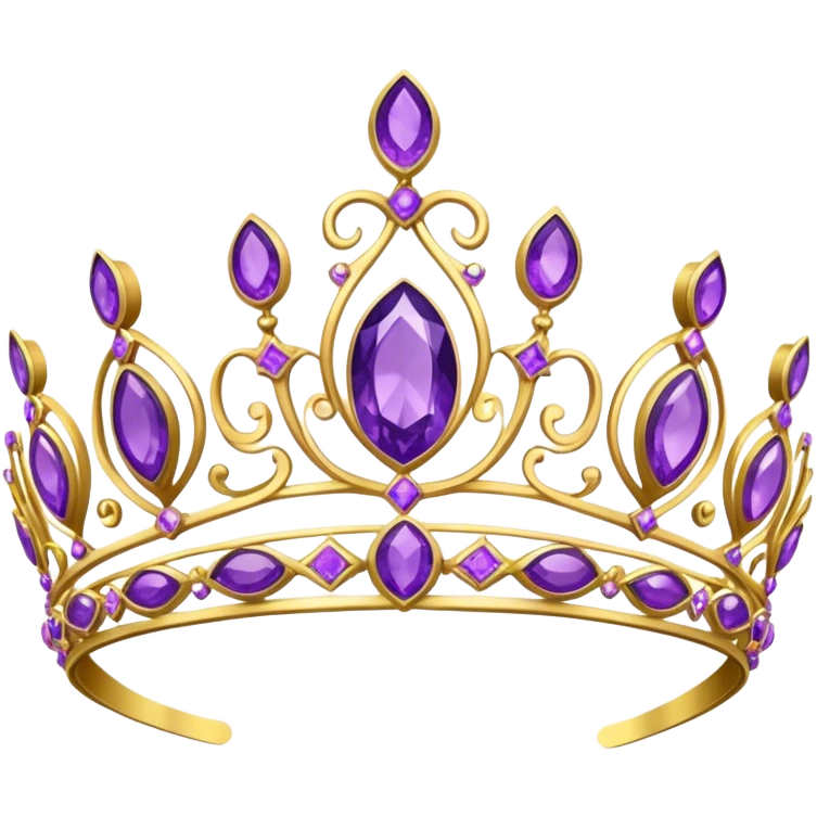 Gold and Amethyst Tiara emoji