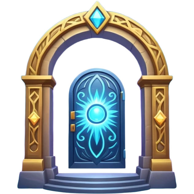 universe gate object icon, gigantic cosmic portal doorway, swirling galaxy energy inside, glowing starry aura, mystical space runes, fantasy sci-fi style, 3D cartoon, mobile game icon style, centered, clean background, no text, no watermark emoji