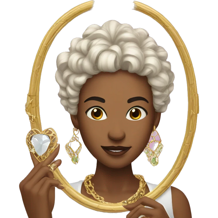 mirror selfie with jewelry emoji