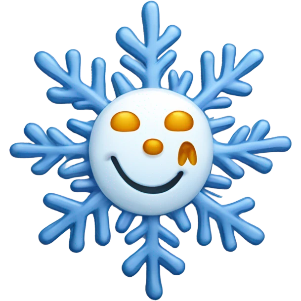 Snowflake with snowman emoji