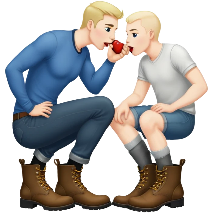 man licking another mans boots emoji