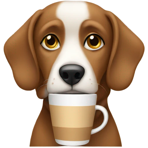 dog drinking coffee emoji