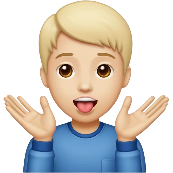 Tongue out with hands to the side emoji