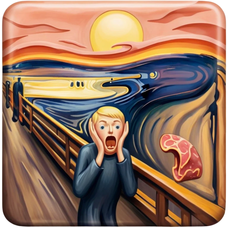 Edvard munch scream with SPAM MEAT landscape  emoji