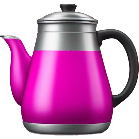 Realistic fuschia camping coffee pot isolated.  emoji