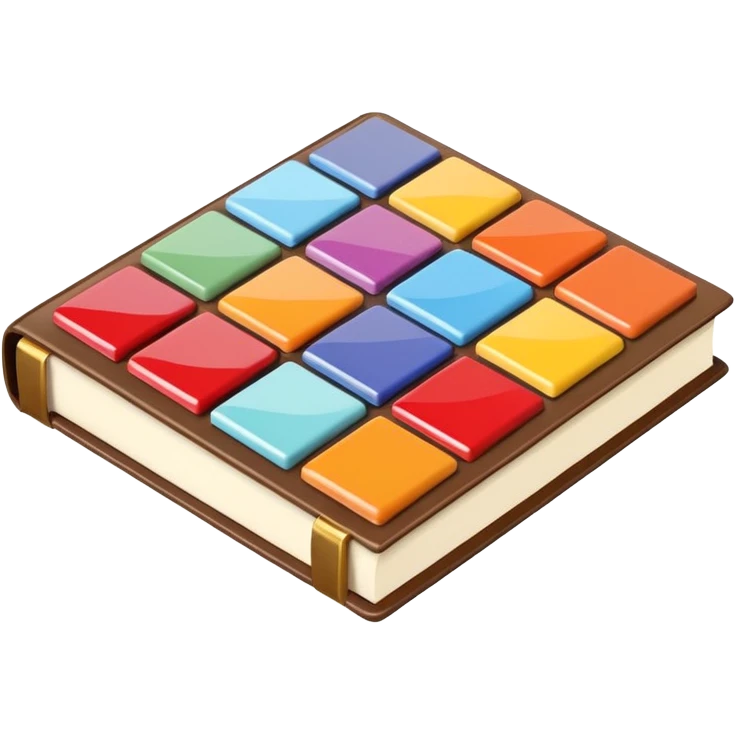 a book with brightly colored tile samples emoji