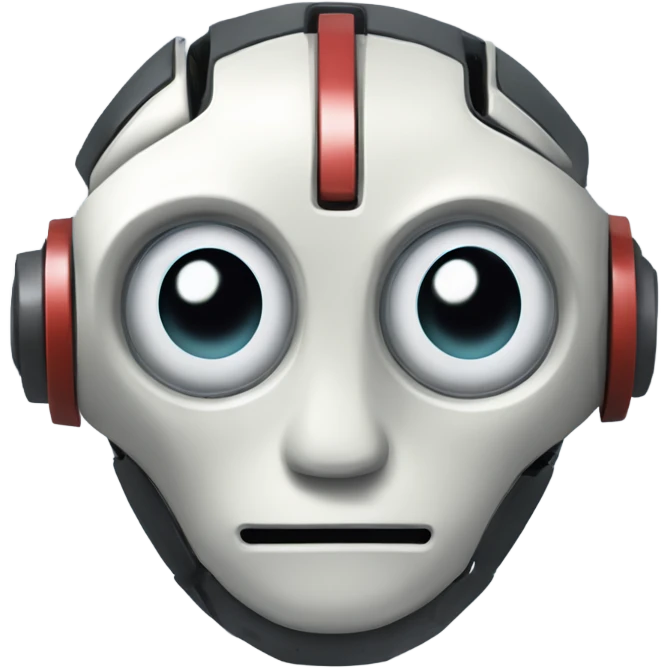 a single mean decepetive robot on ace game card, instead of the ace there will be the face of the robot emoji