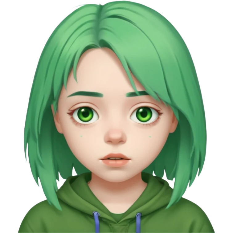 Billie Eilish green hair emoji