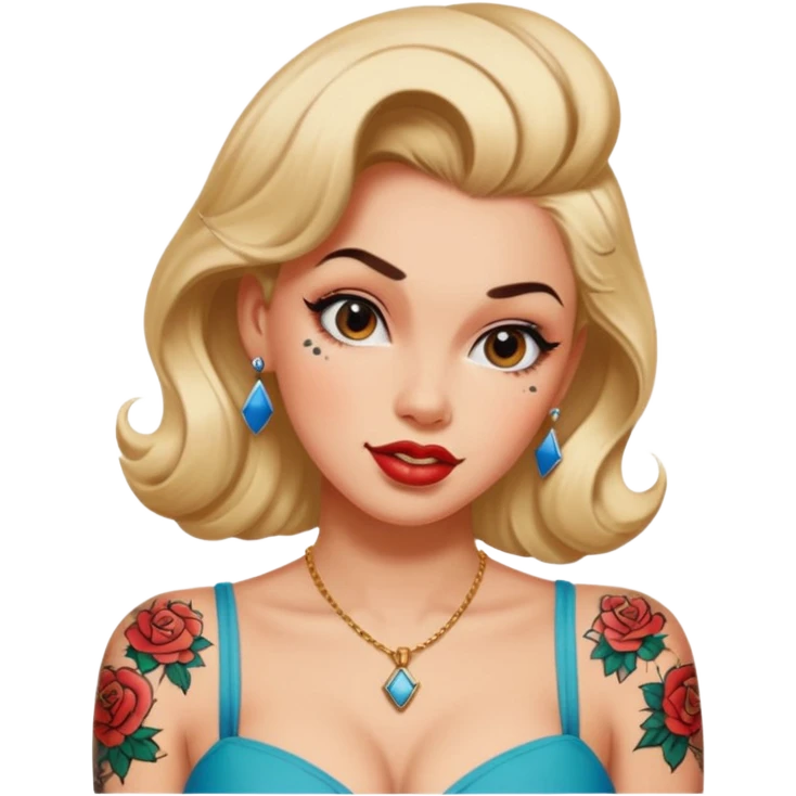 pin-up tattoo all-over emoji