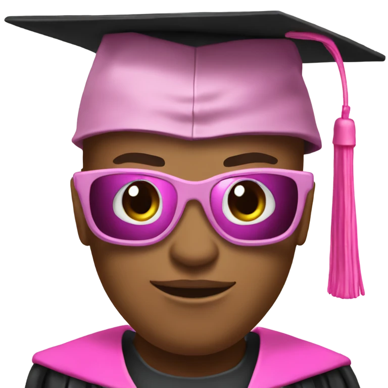 terminator in a pink graduation hat emoji