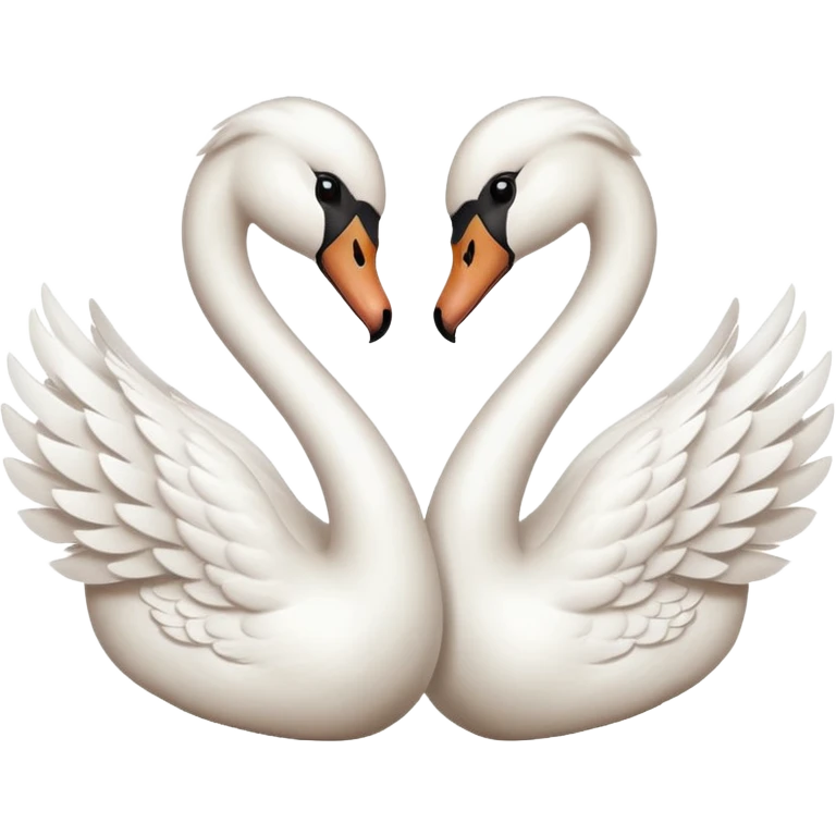 Two swan making a heart 💗 emoji