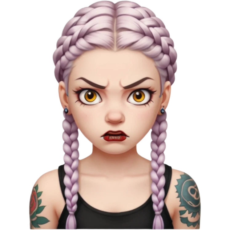 ancient angry girl Tattooed emoji