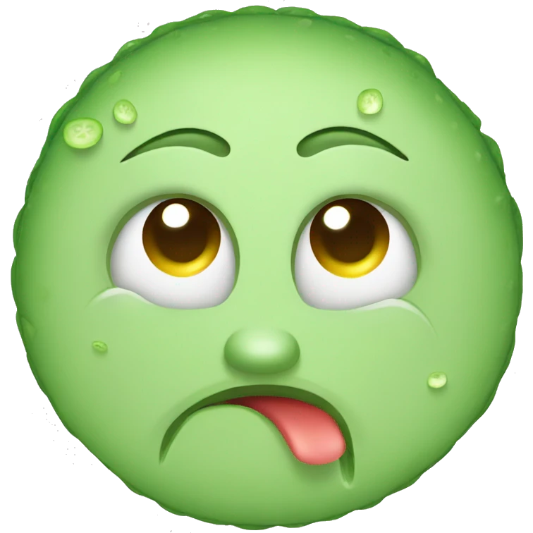 Smiley with cucumbers on the eyes while crying emoji