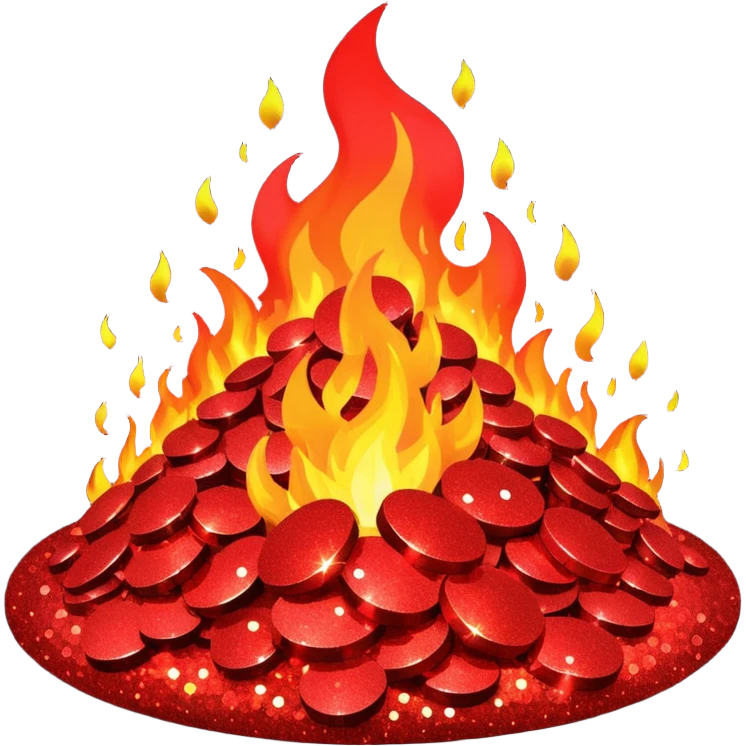 glitter red fire emoji