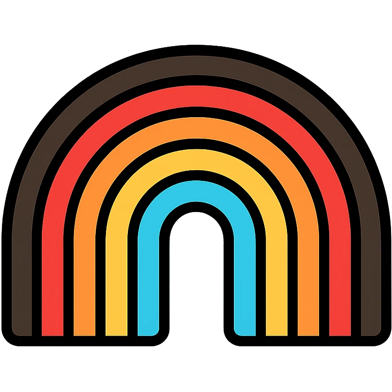 a clean and clear rainbow made of the intersex inclusive progress pride flag colors, no background emoji
