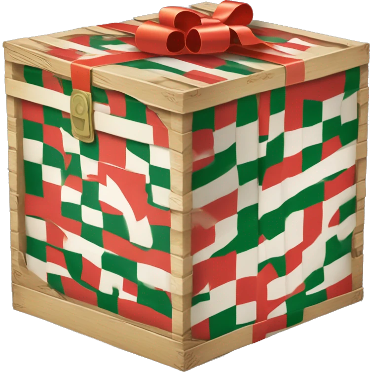 caja de regalo con embalaje de la bandera de México emoji