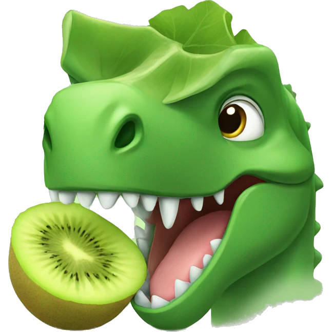 dinosaur eating kiwi emoji