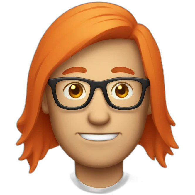 white red head men using orange glasses emoji